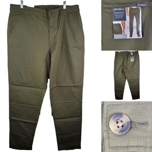 Eddie Bauer Men's Olive Green Ripstop Stretch Hiking Pants 40x32 NWT $70